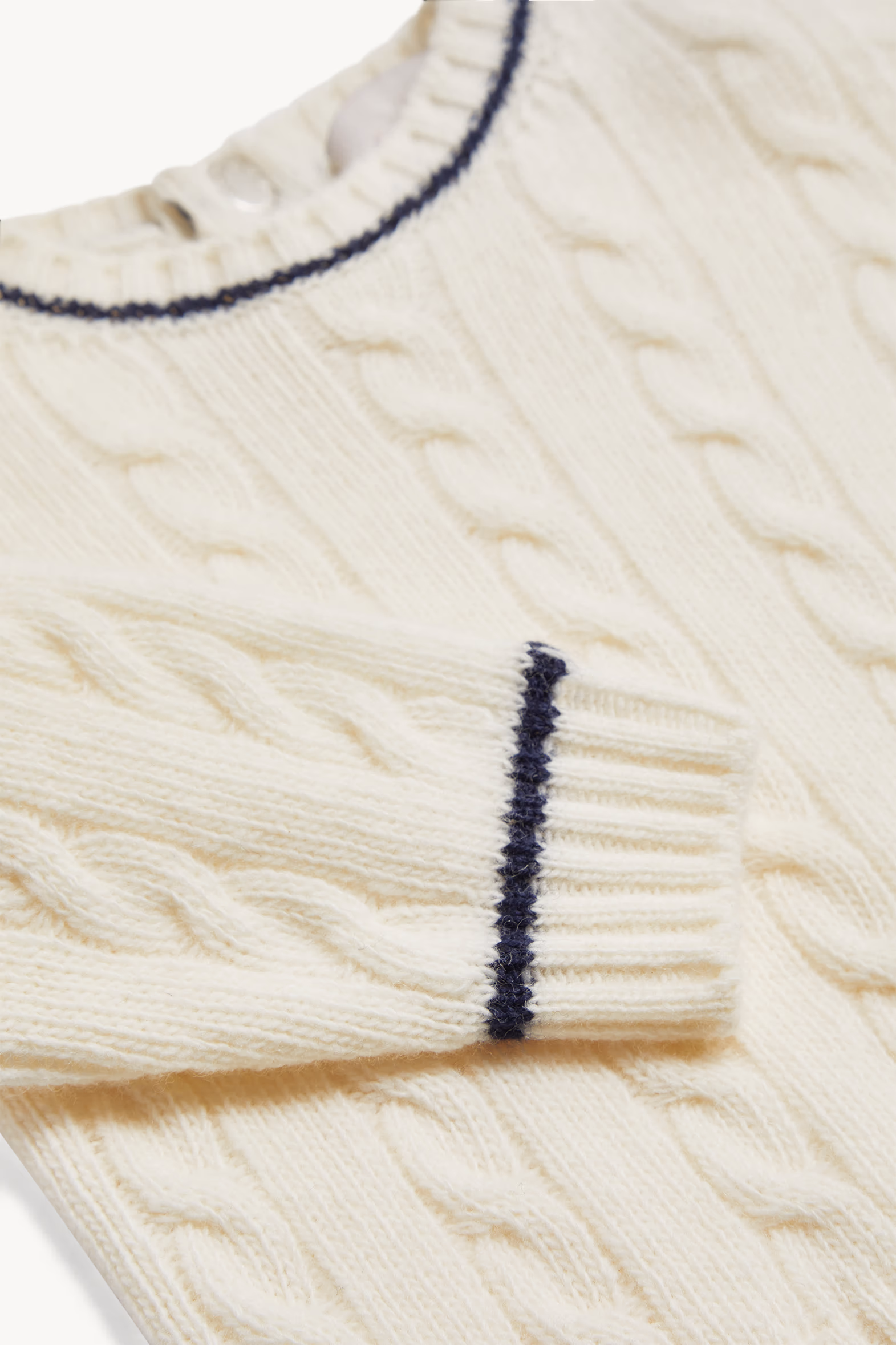 Stripe-Trimmed Wool Sweater Boy White Moncler 4